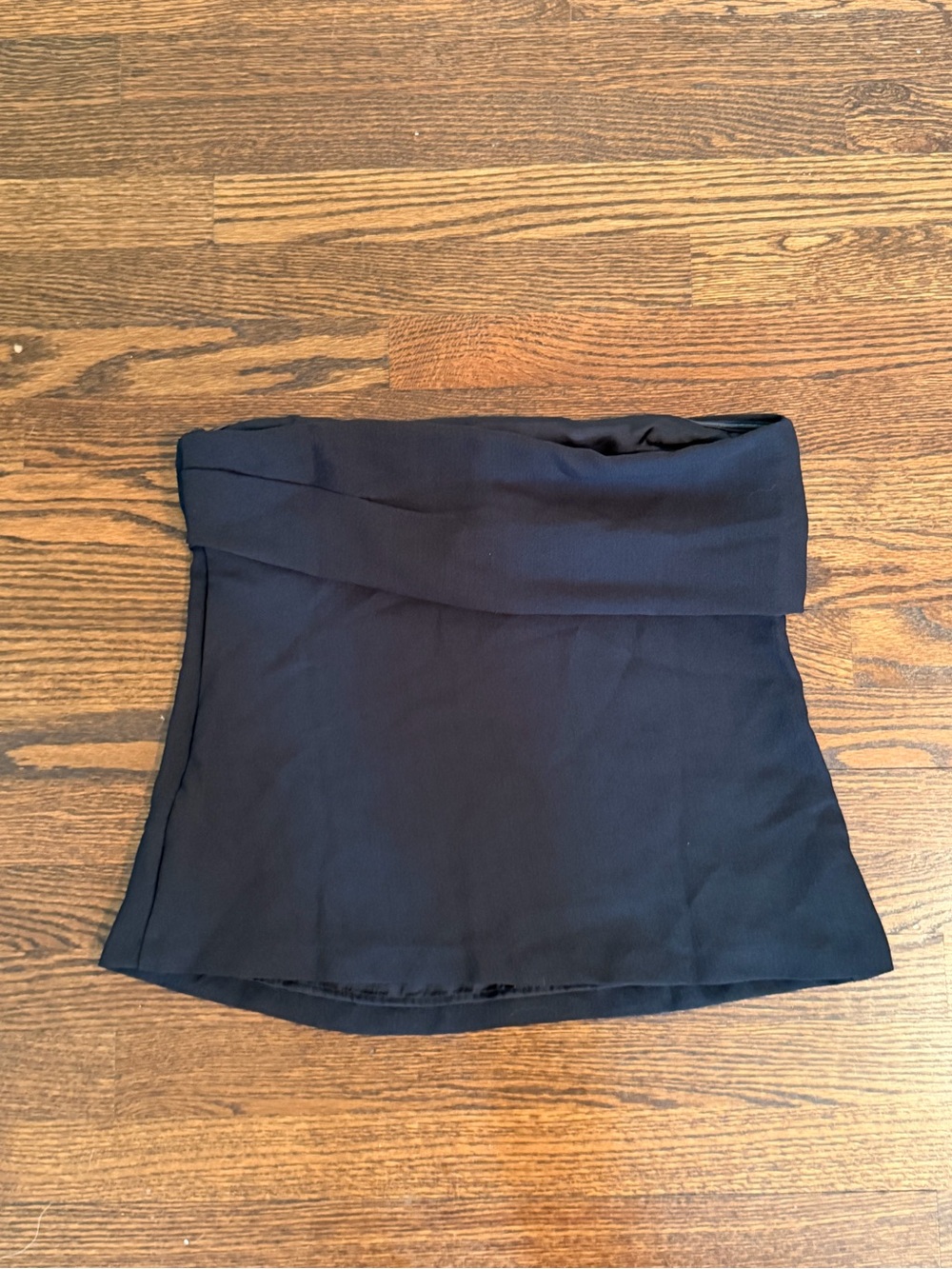 Women’s Black Fold-Over Strapless Top